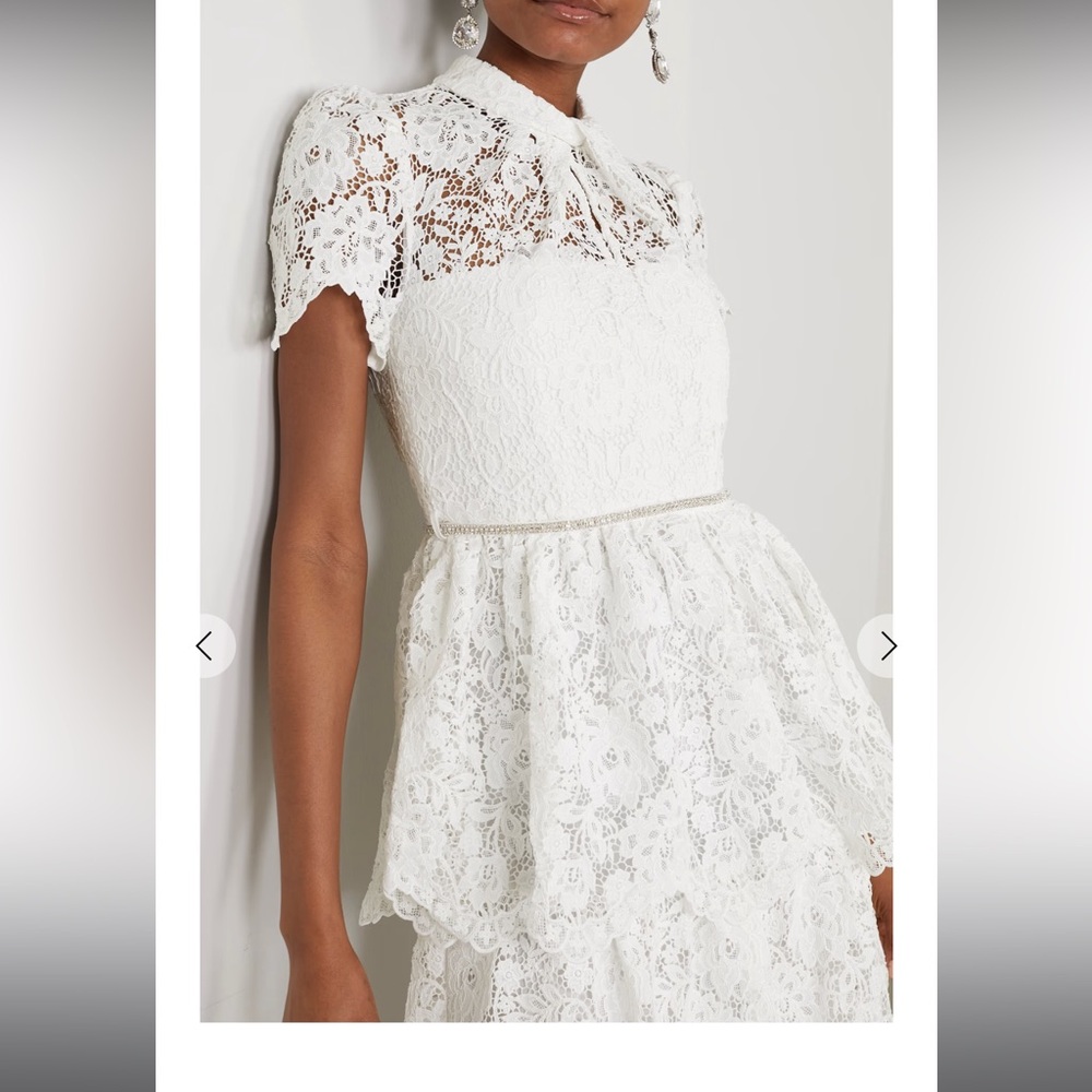 SELF-PORTRAIT Tiered corded lace maxi dress white 10 - Picture 3 of 9